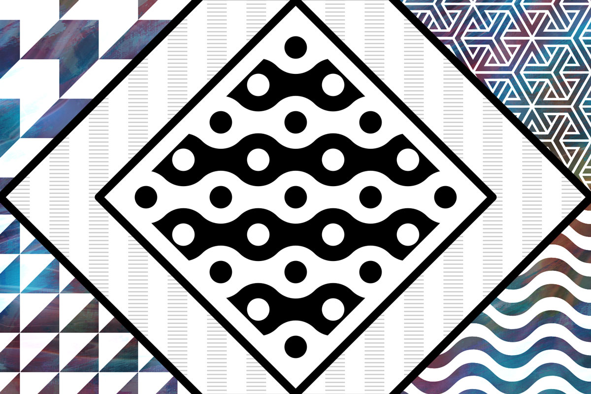 A collage of geometric and minimalistic seemless patterns
