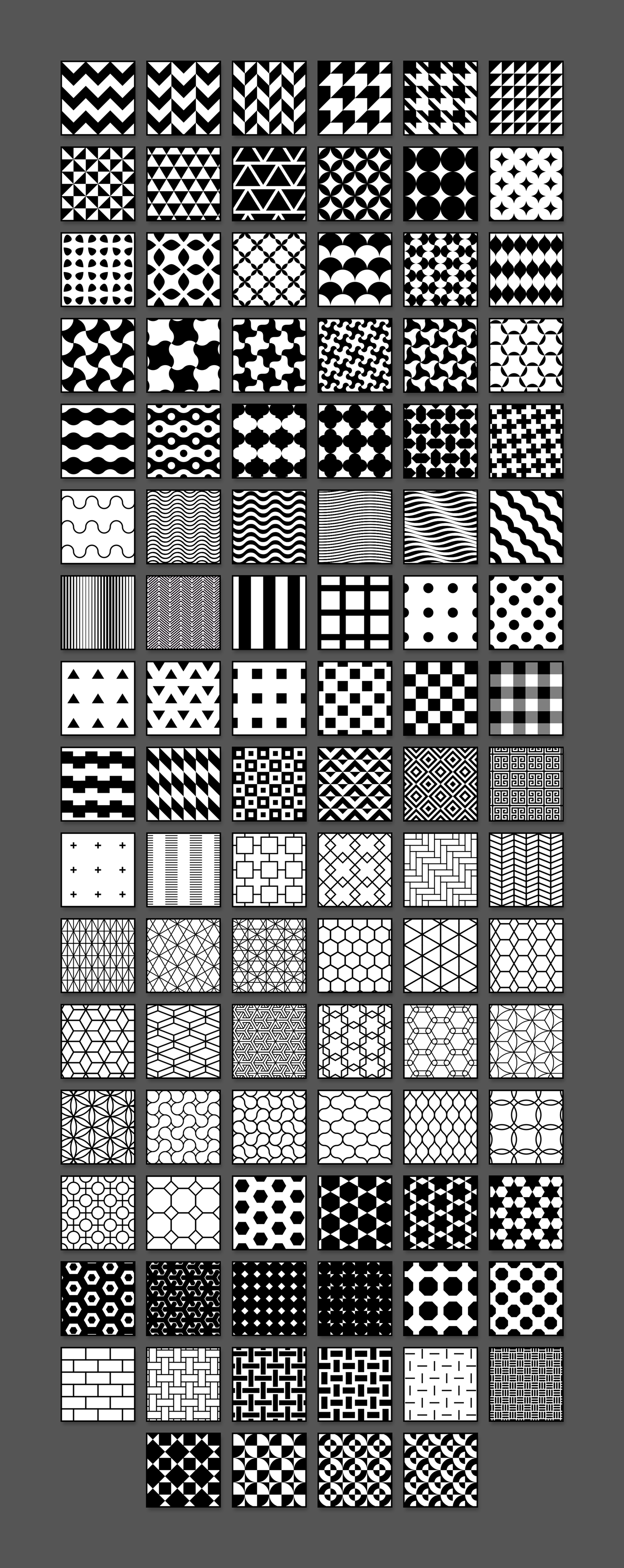 Grid of all 100 Seamless Patterns